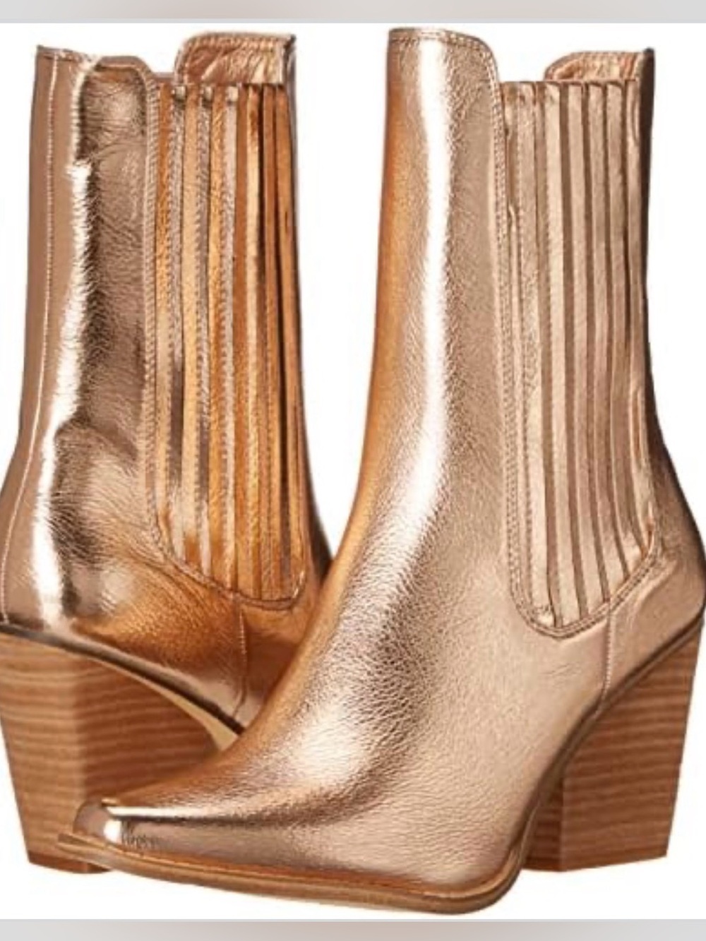 Chinese Laundry Women’s Metallic Rose Gold Chelsea Ankle Boots